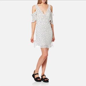 McQ Alexander McQueen Polka Dot Cold-Shoulder Dress NWT 42 Netaporter